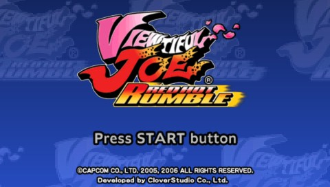 Viewtiful Joe Red Hot Rumble title screen for PSP